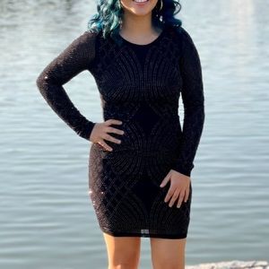black sparkly homecoming dress